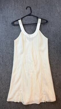 Vintage Signature Expressions Cream Slip Nightgown Lace Trim Adult M